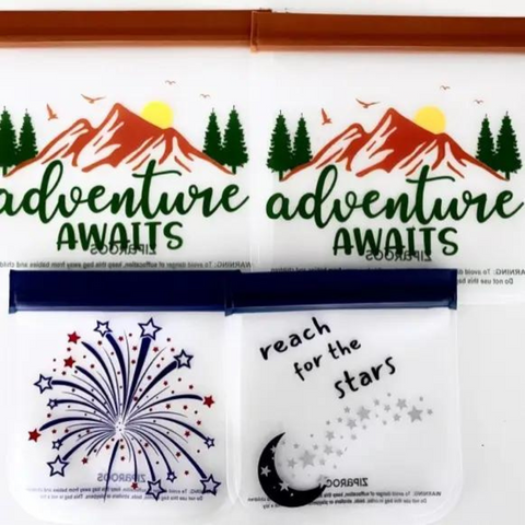 PEVA Reusable Mountains to Stars 4-Piece, 2 Sandwich & 2 Snack Size