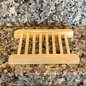 Wide Slat Bamboo Soap Dish
