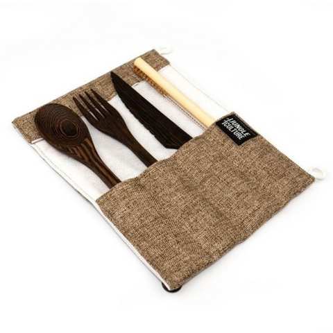 Reusable Ecofriendly Wooden Cutlery Set