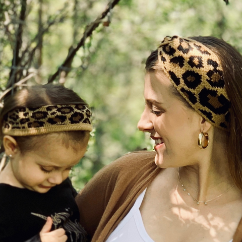 Mommy and Me Leopard Head Wrap Headband